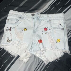 Stylish Denim Shorts with Fun graffiti